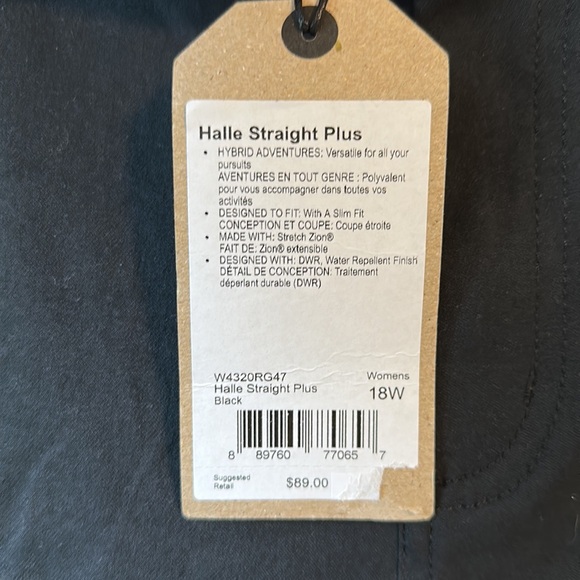 NWT Prana Halle Straight Plus black pants - Picture 2 of 4